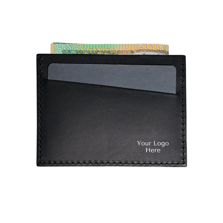 Black Leather Card Sleeve Wallets