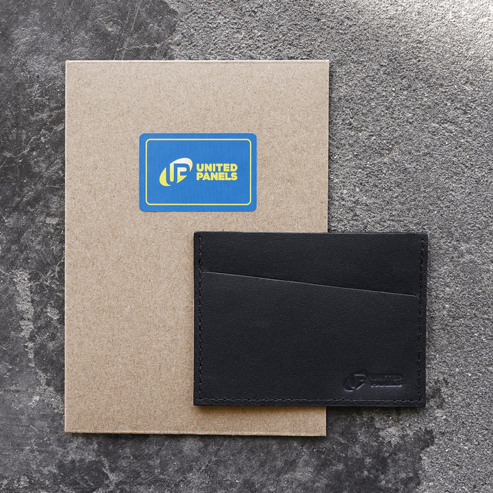 Black Leather Card Sleeve Wallets