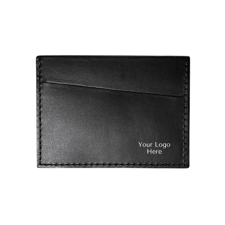 Black Leather Card Sleeve Wallets