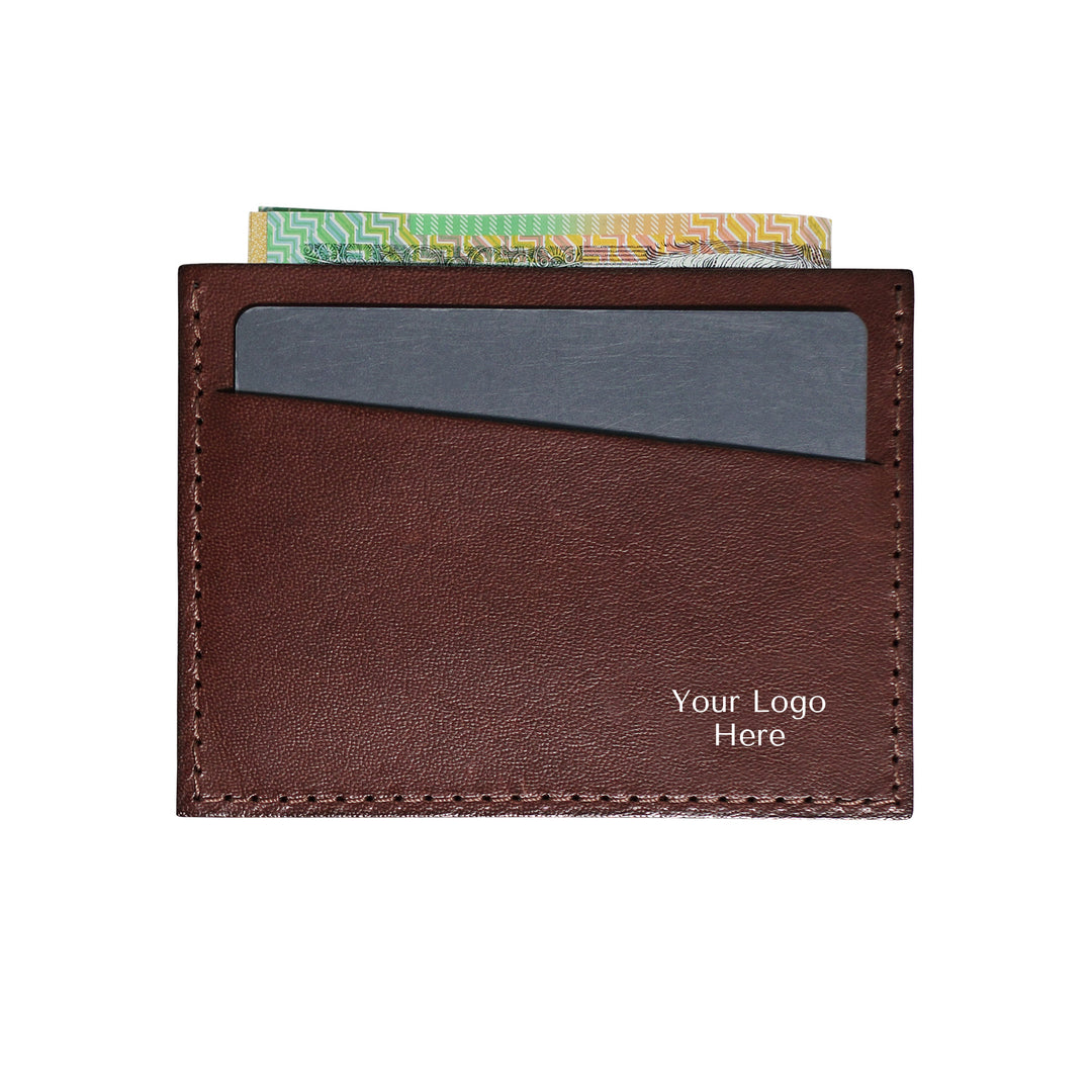 Brown Leather Card Sleeve Wallets