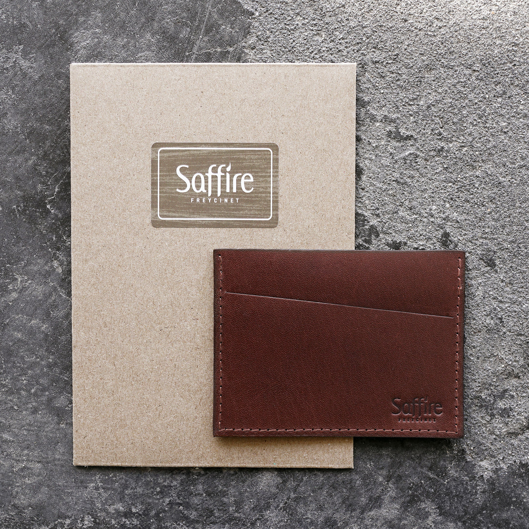 Brown Leather Card Sleeve Wallets