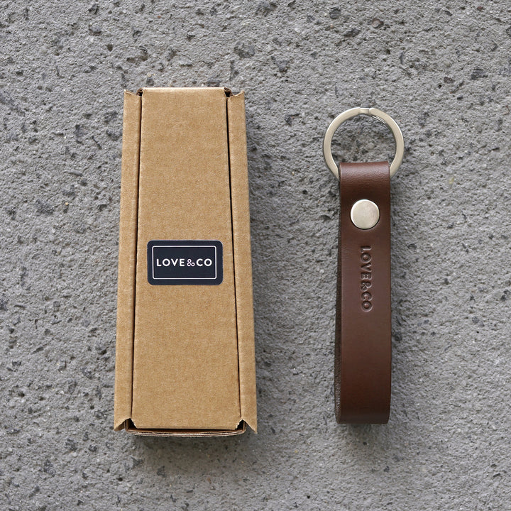 Leather Keyrings Brown