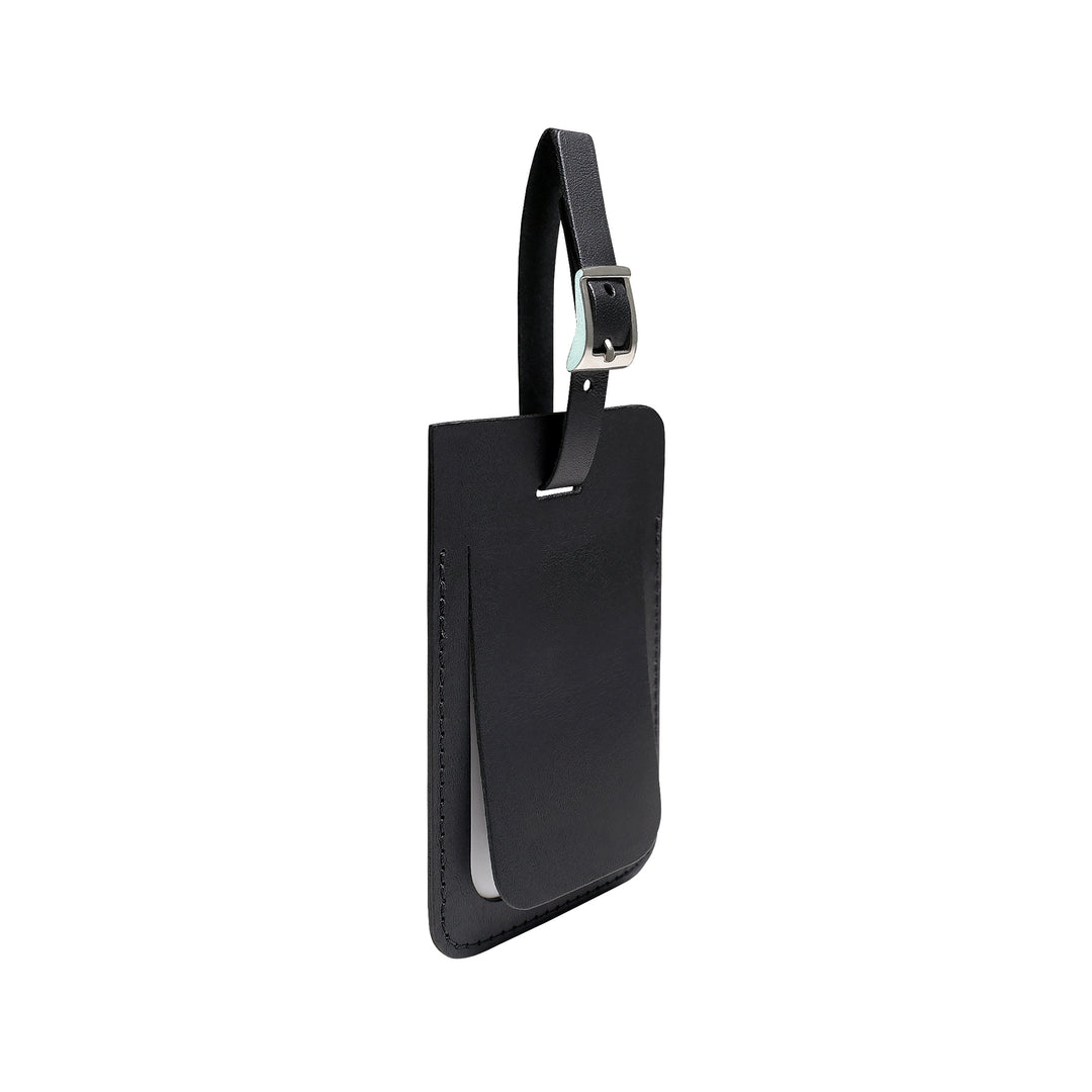 Leather Luggage Tags Black