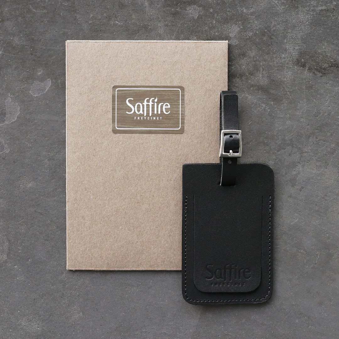 Leather Luggage Tags Black