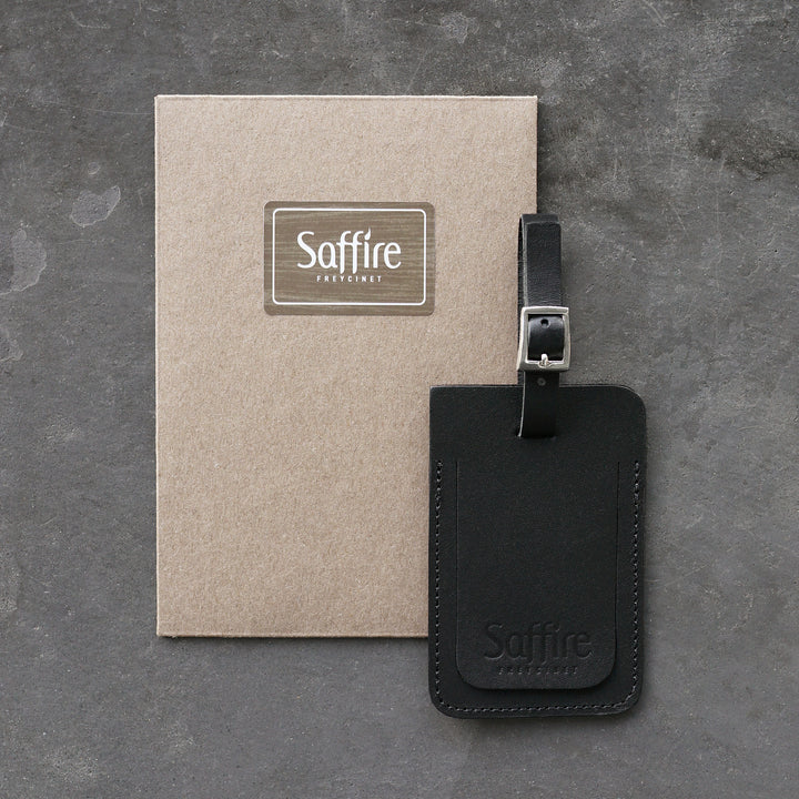 Leather Luggage Tags Black