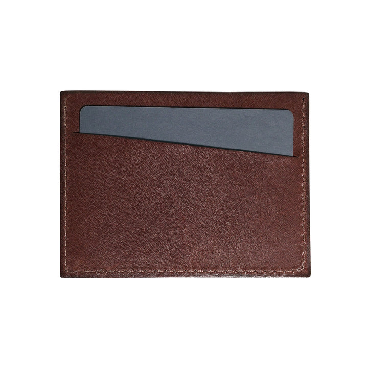 Brown Leather Card Sleeve Wallets