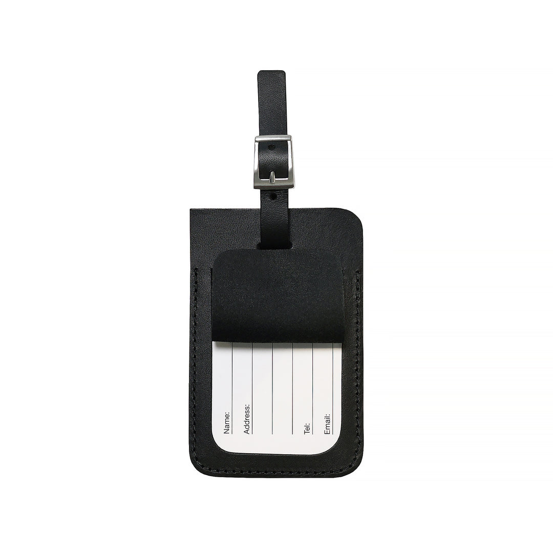 Leather Luggage Tags Black